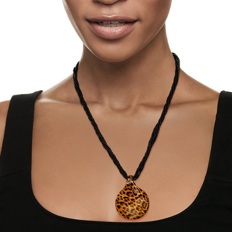 Leopard print hotsell pendant necklace