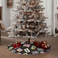 thumbnail image 5 of Salouo Colorful Retro Tape Christmas Tree Skirt 48" Farmhouse Christmas Decorations Snowman Xmas Tree Skirt Tree Mat for Holiday Party Decor, 5 of 8