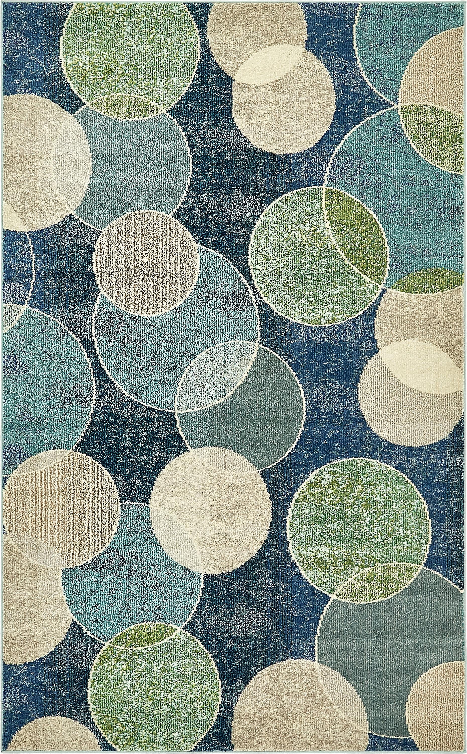 Unique Loom Seaside Chromatic Modern Polka Dot Area Rug or ...