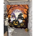 thumbnail image 5 of Halloween Shower Curtain Set ，Waterproof Fabric Shower Curtains Purple Black Gnome Pumpkin Bat Shower Curtains for Bathroom,Bathroom Decor 72"x72", 5 of 6