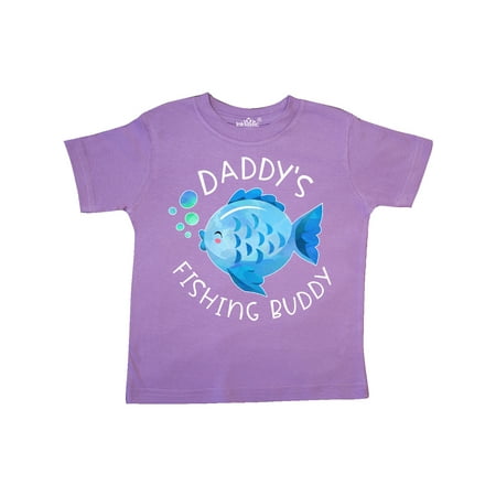 

Inktastic Daddy s Fishing Buddy with Cute Blue Fish Gift Toddler Boy or Toddler Girl T-Shirt