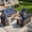 Blue, variant on NestNook 6-Piece Outdoor Conversation Set with 2 Fixed Chairs, Sofa, 2 Ottomans and Aluminum Coffee Table for Porch, Deck, Backyard
