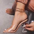 thumbnail image 4 of Women's Clear Heeled Sandals Open Toe High Heels Comfortable Dress, 4 of 7