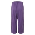 thumbnail image 5 of vigerkar 3/4 Leggings for Women Yoga Tights Tummy Control Work Out Exercise Yoga Pants Summer Bottoms (Dark Purple, S), 5 of 9