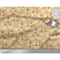 thumbnail image 2 of Soimoi Orange Polyester Crepe Fabric Mushroom,Oaknut & Rabbit Animal Decor Fabric Printed BTY 42 Inch Wide, 2 of 3