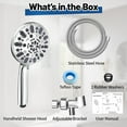 thumbnail image 4 of Handheld Showerhead , 7 Spray Settings High Pressure Shower Heads with Hose Removable Showerhead Hand Held for Bathroom, Chrome, 4 of 7