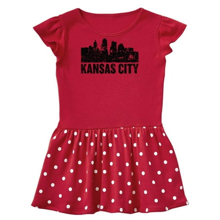 

Inktastic Kansas City Skyline Grunge Gift Toddler Girl Dress