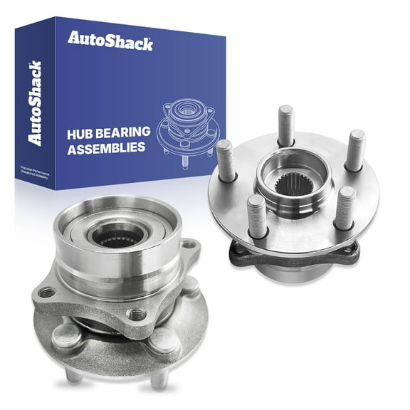 AutoShack Front Wheel Hub Bearing Assemblies - Driver and Passenger Side for Toyota, Prius 2004-2009, FWD L4 1.5L - 5-Lug, Without ABS