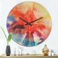 thumbnail image 2 of Designart 'Red Watercolor Retro Palms' Modern Wood Wall Clock, 2 of 5
