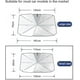 thumbnail image 2 of Car Sunshade Windshield Sun Shade, Titanium Silver Cloth Foldable Windshield Sun Shade Umbrella, 2 of 5