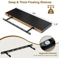thumbnail image 6 of Floating Shelves for Wall, 24Inch Floating Shelves Set of 2, Hanging Shelf with Invisible Brackets, Wood Shelves for Living Room, Bedroom, Kitchen, Black, 6 of 7