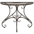 thumbnail image 3 of SAFAVIEH Annalise Outdoor Patio Semi-Circle Accent Table, Rustic Brown, 3 of 5