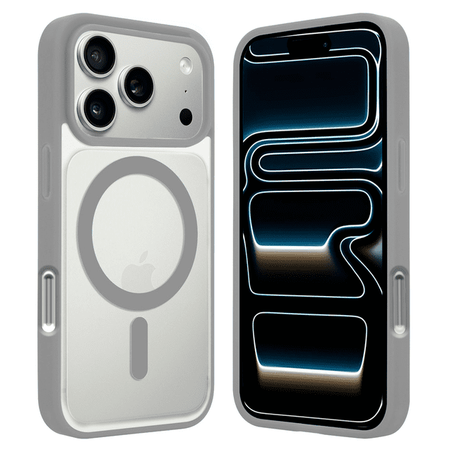 Funda Transparente con Color TITANIO Compatible con MagSafe para iPhone 17 Pro, Protección Antigolpes Ultrafina, TPU + Silicona Resistente