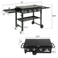thumbnail image 3 of Foldable 4-Burner Flat Top Gas Griddle Cooking Station – Propane-Fueled Outdoor Grill with Large Cooking Surface, Side Shelves & Grease Management System – Portable BBQ Griddle for Backyard, 3 of 10