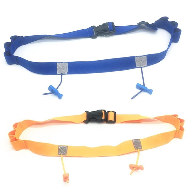 Cinturón con número de carrera de 2 piezas con 6 presillas de gel para correr, ciclismo, triatlón, maratón