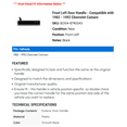 thumbnail image 2 of Front Left Door Handle - Compatible with 1982 - 1992 Chevy Camaro 1983 1984 1985 1986 1987 1988 1989 1990 1991, 2 of 2