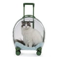 thumbnail image 4 of Estuche Portátil para Mascotas, Cremalleras Dobles Duraderas Agujeros Transpirables Bolsa para Perros con Barra de Acoplamiento de 3 Secciones para Vi Completamente transparente SM SunniMix Caja de la carretilla, 4 of 8