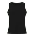 thumbnail image 4 of dazeni Built in Bra Tank Tops for Women Sleeveless Scoop Neck Ribbed Tank Top Fitted Summer Basic Cami T-Shirts Comfy Breathable Undershirts, 4 of 7