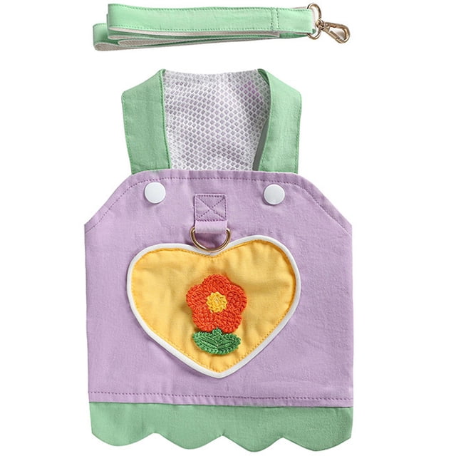 Arnés y correa para perro, chaleco de malla transpirable, ajustable y antitirones, ideal para perros pequeños y medianos, ideal para pasear al aire libre (morado con correa).