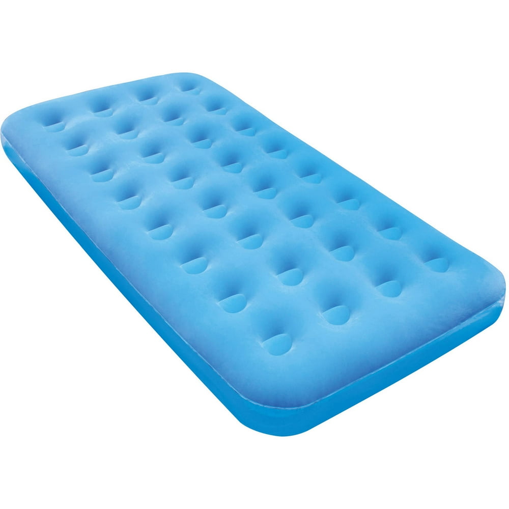 Bestway Twin Fashion Flocked Air Mattress, Blue