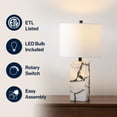 thumbnail image 7 of JONATHAN Y Elizabeth 24.25" Contemporary Coastal Alabaster LED Table Lamp with Body Night Light, Black/White, JYL8507A, 7 of 7