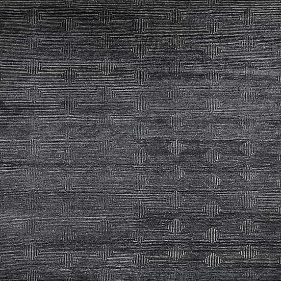 Ahgly Company Indoor Square Mid-Century Modern Charcoal Black Solid Area Rugs, 3' Square