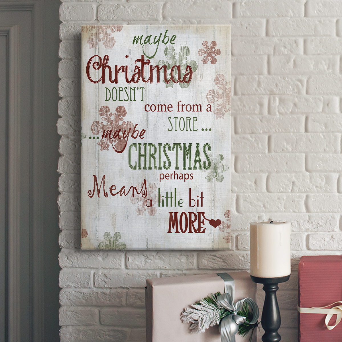 Wexford Home Christmas Means More - 12" x 18" Gallery Wrapped Canvas, Ready to Hang