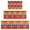 Colorful Geometric Pattern, variant on Red Black Checkerboard Checkered Pattern Kitchen Rugs Sets Of 3,Kitchen Runner Rugs Non Skid Washable,Decorative Kitchen Floor Mats for Kitchen,Sink,Laundry,17"x30"+ 17"x47" + 17"x59"