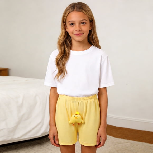 Pantalones cortos de pijama divertidos para niños y niñas con baúl chirriante, pantalones cortos cómodos y divertidos para niños