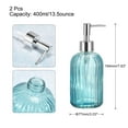 thumbnail image 2 of Uxcell Soap Dispensers Set 13.5Oz Glass Dish Hand Soap Dispensers with Pumps for Kitchen Bathroom, 2Pack Blue, 2 of 5