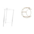 thumbnail image 1 of Mesita de noche,Mesa auxiliar de acrílico transparente,mesa auxiliar transparente de 2 niveles,Estante de almacenamiento de pared,Estantería colgante de pared de metal de 3 niveles para, 1 of 8