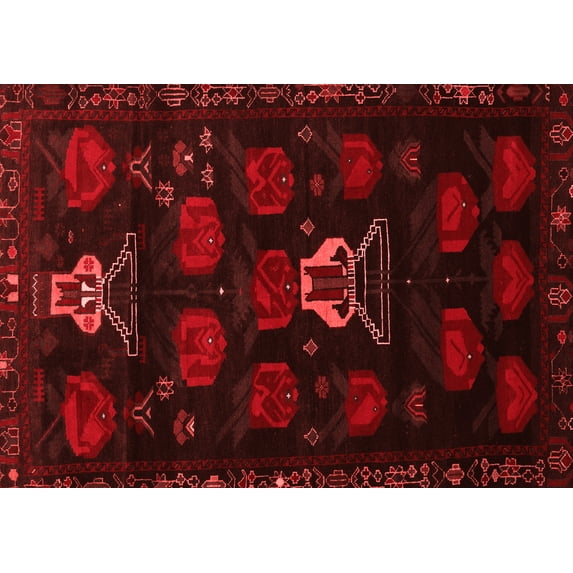 Ahgly Company Indoor Rectangle Animal Red Traditional Area Rugs, 5' x 7'