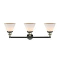 thumbnail image 4 of Innovations Lighting  Cone 3 Light 32" Bath Vanity Light Black Antique Brass/Matte White, 4 of 5