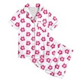 thumbnail image 3 of Ensemble de Pyjama pour Petites Filles, Imprimé Graphique, Ensemble de Pyjamas pour Enfants à Boutons, Pjs, Tenue de Nuit, Pyjamas de Noël pour Filles 8-10 Ans, 3 of 4