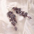 thumbnail image 5 of Bridal Crystal Hairband Long Hair Vine Crystal Beaded Headband Wedding Prom Party Festival Fashion Hair Accessory for Women (Purple), 5 of 10