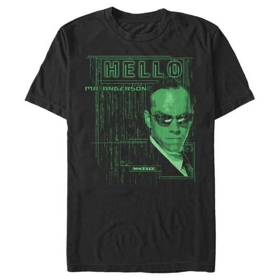 Men's The Matrix Hello Mr. Anderson  Graphic Tee Black Small
