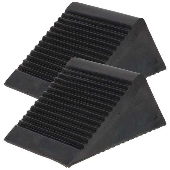 Pawsdot Sturdy Rubber Wheel Chock, Black, Non-Slip, Heavy Duty, for Car 2Pcs
