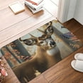 thumbnail image 5 of Balery American Wildlife Deer Forest Doormat, Durable Flannel Fabric, Waterproof Stain and Fade Resistant, Low Profile,Indoor Outdoor Door Mats, Easy Clean Patio Entrance Mat, 16x24in, 5 of 9