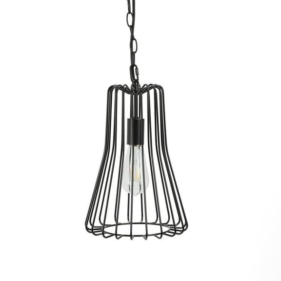 Silverwood Bryton Metal Wire Bell 1 Light Pendant, Made of Metal