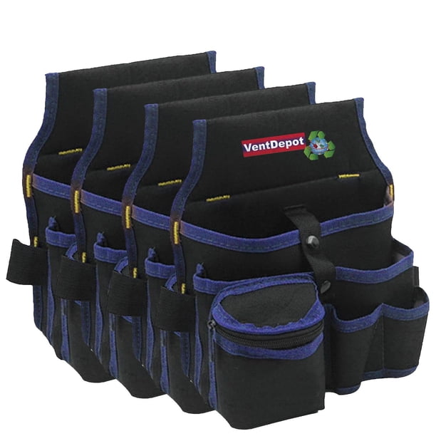 Bolsa de Herramientas Electricistas VentDepot StorProBlue 4 pzas 5 Bolsillos 2 Asas Poliéster Negro/Azul
