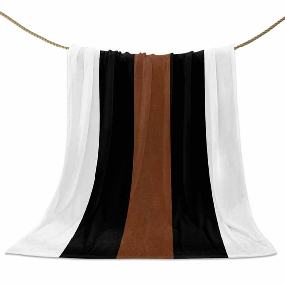 Flannel Fleece Blanket Brown Black White Super Soft Warm Cozy Throw Blanket Boho Style Bed Couch Car Blankets for All Season 40" x 50"