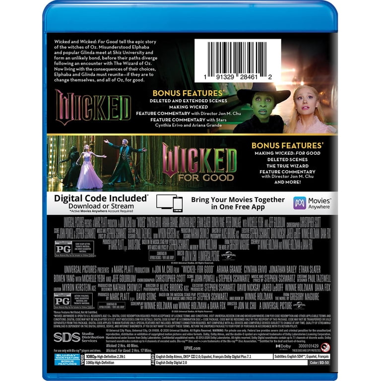 SDS, Wicked 2-Movie Collection, Digital Copy, PG Family Musical