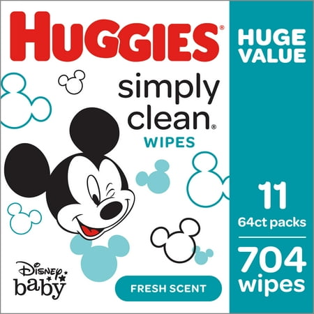 Huggies Simply Clean Baby Clean Baby Wipes, Fresh Scent, 704 (Simply The Best Home Care)