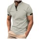 thumbnail image 1 of Camiseta informal de manga corta con patchwork para hombre, ideal para las vacaciones en la playa y el estilo urbano., 1 of 5