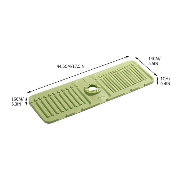 Kitchen Sink Mat For Faucet Base With Drying Cushion Pad 44.5 cm x 14.5 cm Reusable Splash Guard For Kitchen And Bathroom Sinks