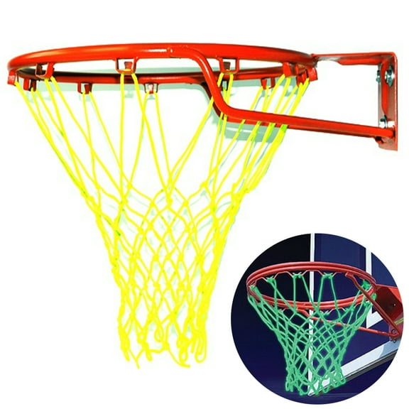 Glow Basketball Net Outdoor Indoor Heavy Duty Basketball Net All Weather Anti Whip 12 Loops