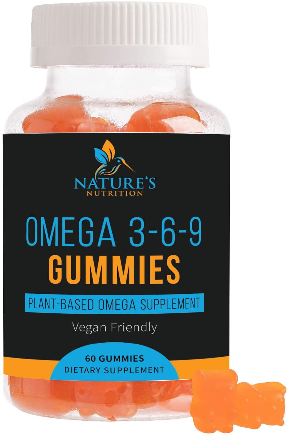 Nature's Nutrition Omega 3 6 9 Gummies Vegan Perilla Oil Gummy, 60 Ct
