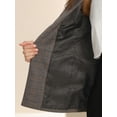 thumbnail image 5 of INSPIRE CHIC Women's Blazers Notched Lapel Long Sleeve One Button Plaid Blazer S Black Brown, 5 of 6