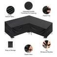 thumbnail image 6 of Garden L-Shape Furniture Cover Waterproof, Heavy Duty Oxford Fabric Outdoor Rattan Corner Sofa Cover with Waterproof Buckles, with Storage Bag(100"* 100"* 34"), 6 of 9