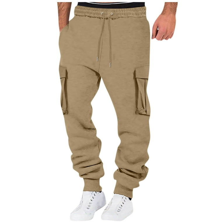 Brown Summer Pants for Men, Polyester Mens Trousers, Mens